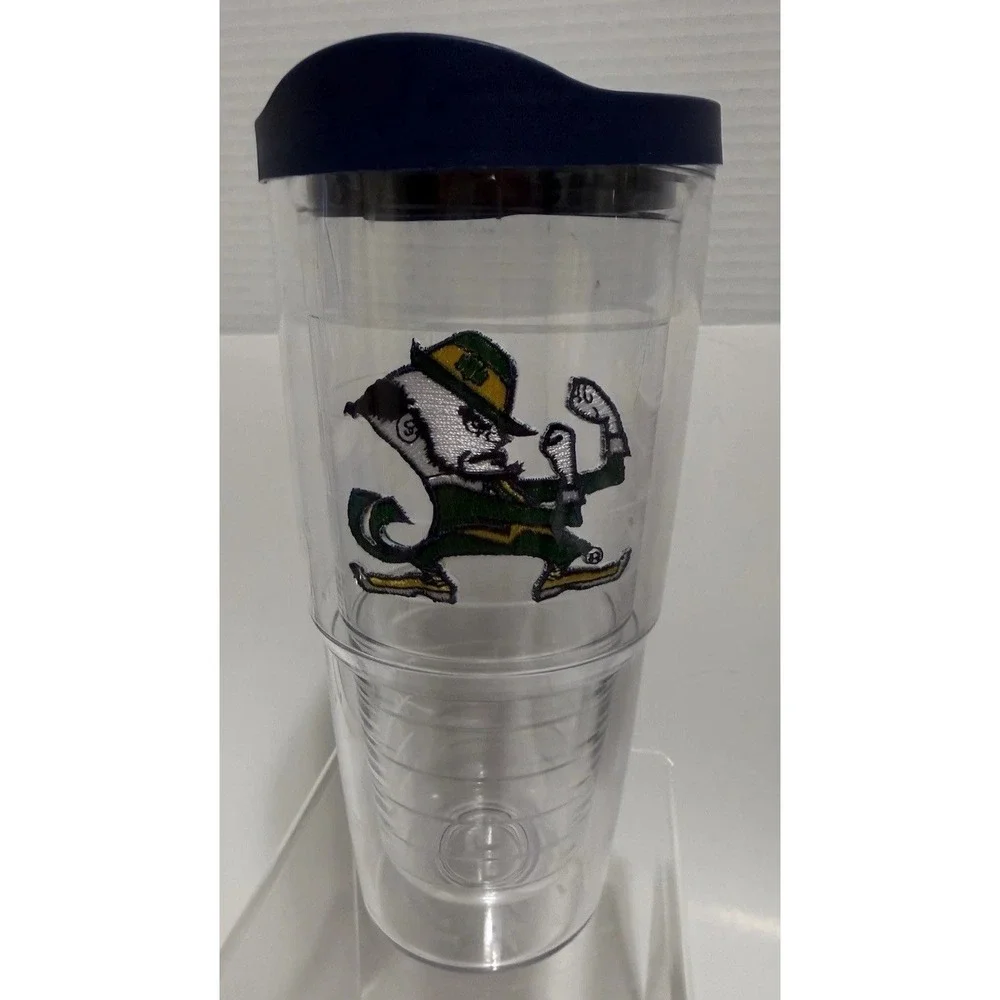 Tervis Notre‎ Dame Fighting Irish Tumbler 24 Oz Blue Lid Leprechaun Mascot USA